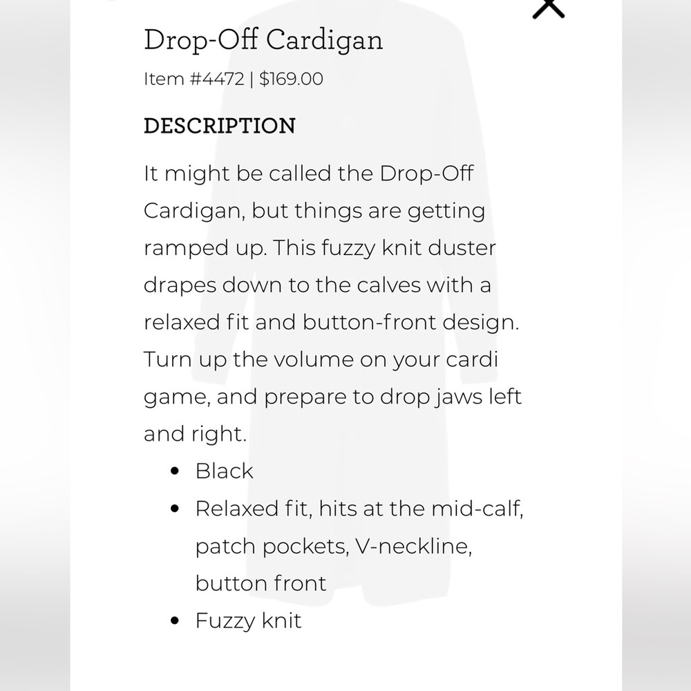 Cabi Drop-off Cardigan #4472 - SMALL - Picture 4 of 12